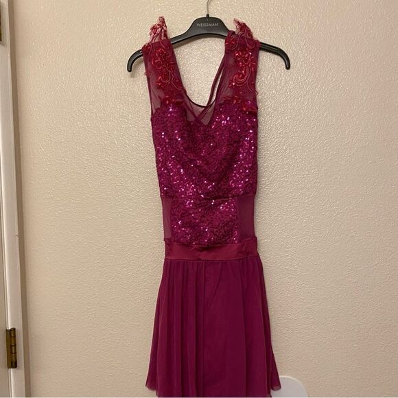 WEISSMAN Dance Costume hot pink Can't Help Falling In Love 11387 XLA-adult xl - Picture 2 of 10